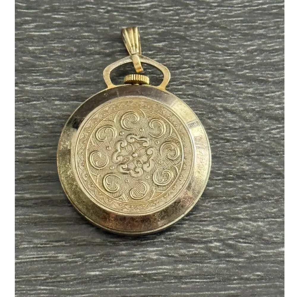 Lucerne Swiss Made Gold Tone‎ Pendant Pocket Watch FOR PARTS